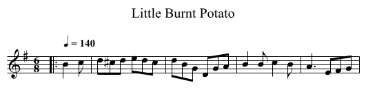 Little Burnt Potato - staff notation