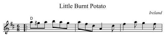 Little Burnt Potato - staff notation