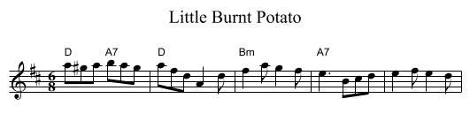 Little Burnt Potato - staff notation