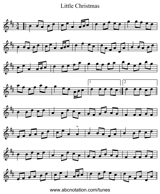 Little Christmas - staff notation