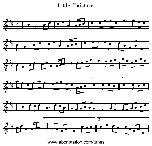Little Christmas - staff notation