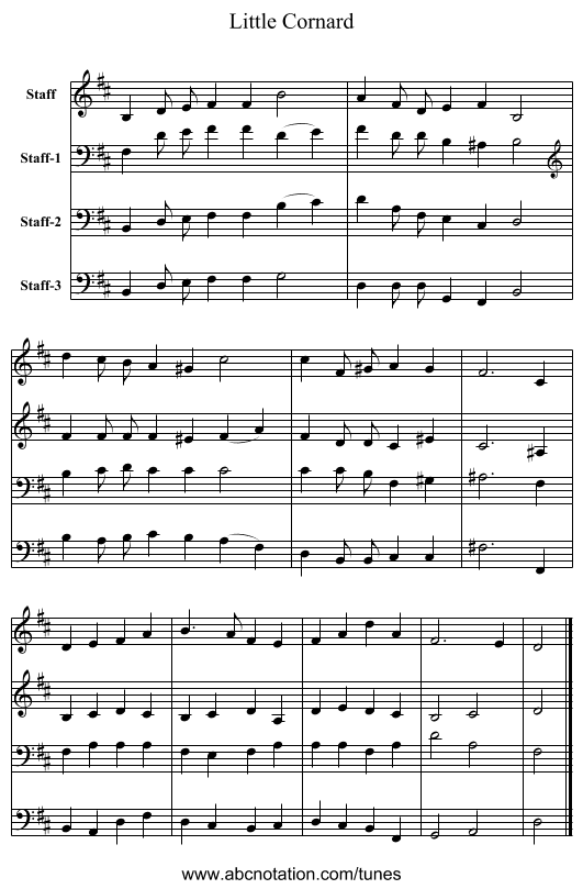 Little Cornard - staff notation