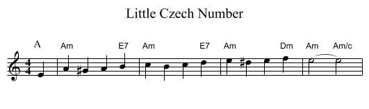 Little Czech Number - staff notation