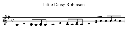 Little Daisy Robinson - staff notation