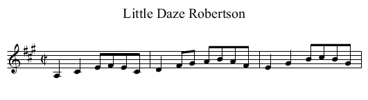 Little Daze Robertson - staff notation