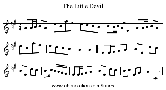 Little Devil, The - staff notation