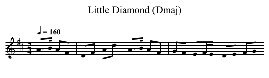 Little Diamond (Dmaj) - staff notation