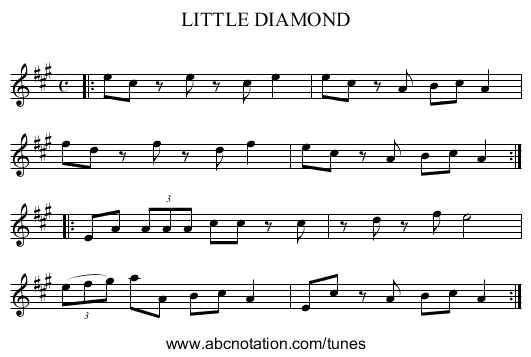 LITTLE DIAMOND - staff notation