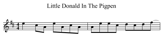 Little Donald In The Pigpen - staff notation