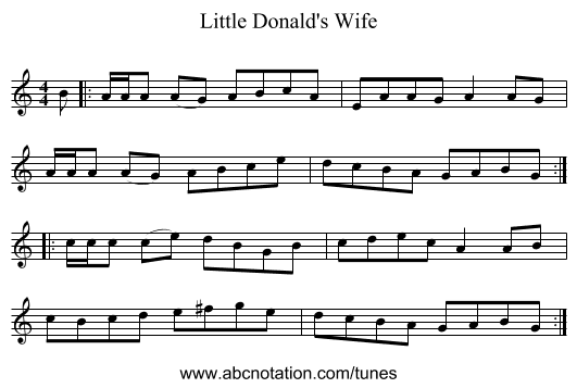 Little Donald's Wife - staff notation