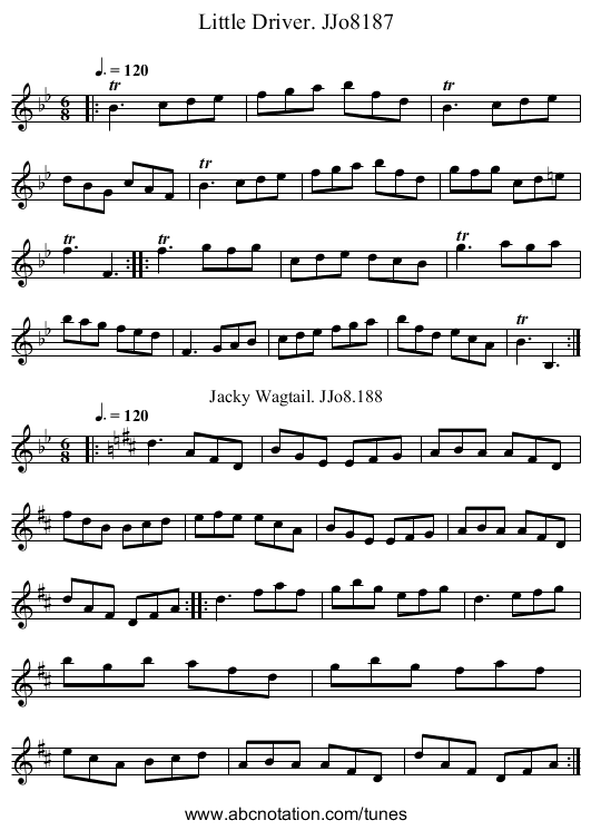 Little Driver. JJo8187 - staff notation