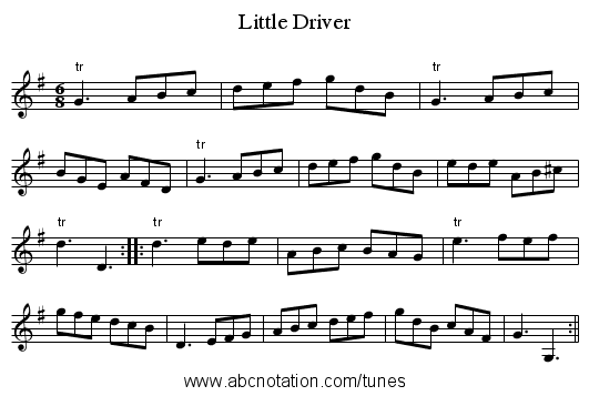 Little Driver - staff notation