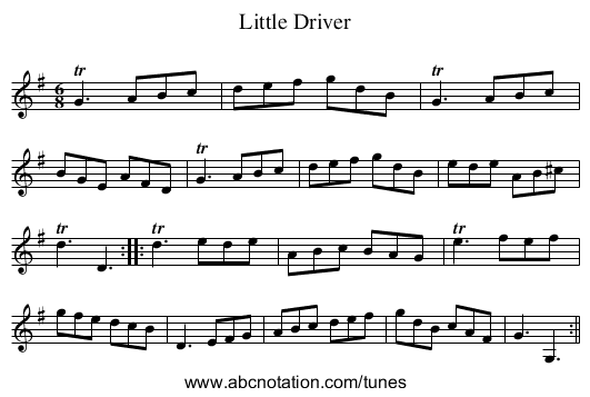 Little Driver - staff notation
