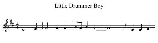Little Drummer Boy - staff notation