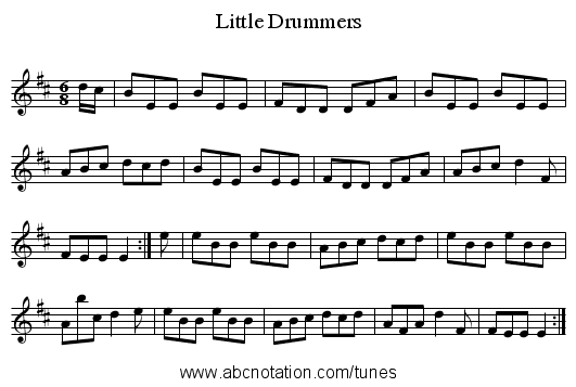 Little Drummers - staff notation