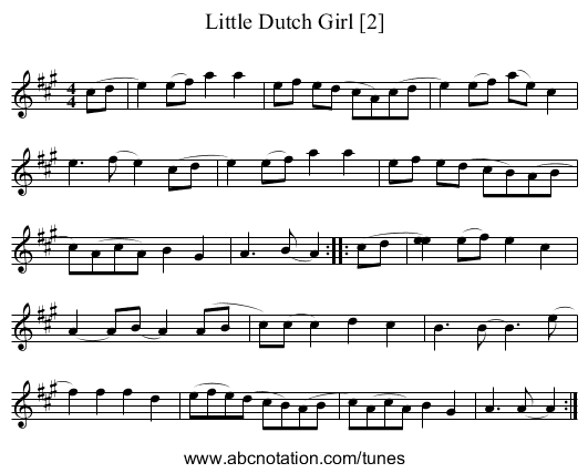 Little Dutch Girl [2] - staff notation
