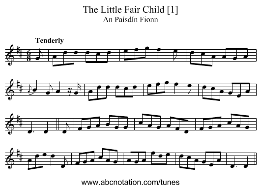 Little Fair Child [1], The - staff notation