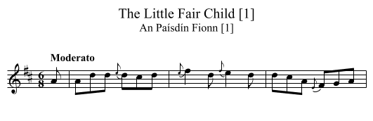 Little Fair Child [1], The - staff notation