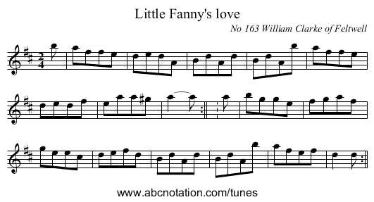 Little Fanny's love - staff notation