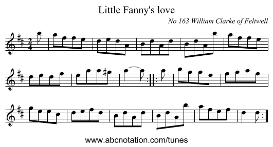 Little Fanny's love - staff notation