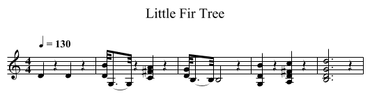 Little Fir Tree - staff notation