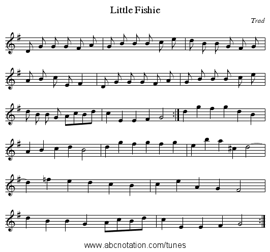 Little Fishie - staff notation