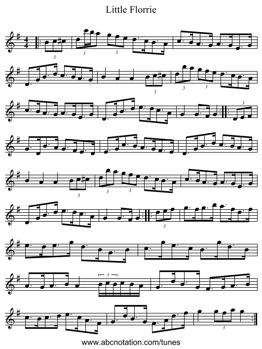 Little Florrie - staff notation