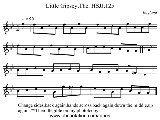 Little Gipsey,The. HSJJ.125 - staff notation