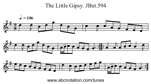 Little Gipsy. JBut.594, The - staff notation