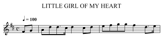 LITTLE GIRL OF MY HEART - staff notation