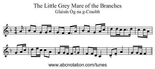Little Grey Mare of the Branches, The - staff notation