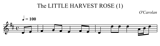 LITTLE HARVEST ROSE (1), The - staff notation