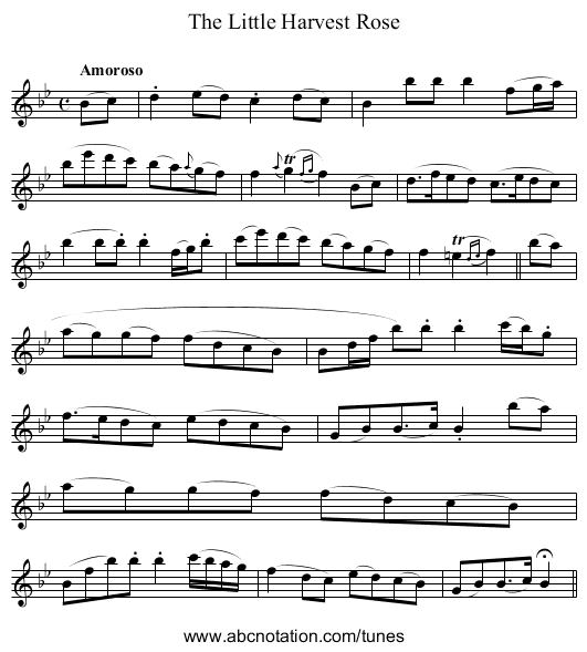 Little Harvest Rose, The - staff notation