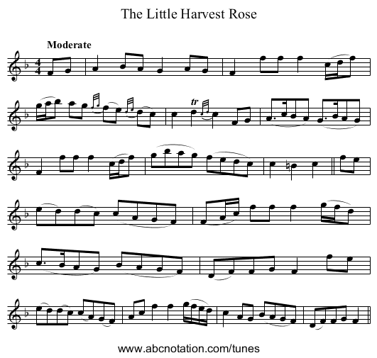 Little Harvest Rose, The - staff notation
