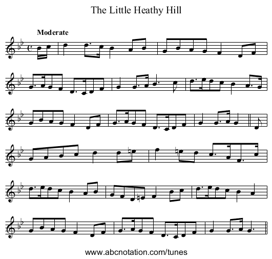 Little Heathy Hill, The - staff notation