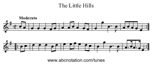 Little Hills, The - staff notation