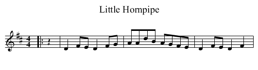 Little Hornpipe - staff notation
