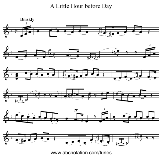 Little Hour before Day, A - staff notation