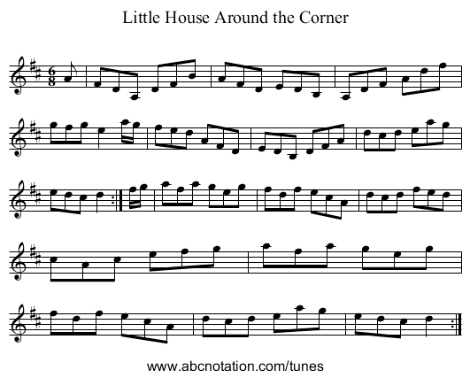 Little House Around the Corner - staff notation