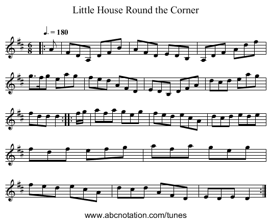 Little House Round the Corner - staff notation