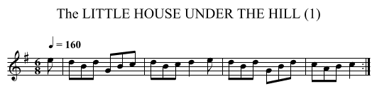 LITTLE HOUSE UNDER THE HILL (1), The - staff notation
