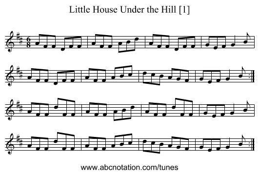 Little House Under the Hill [1] - staff notation