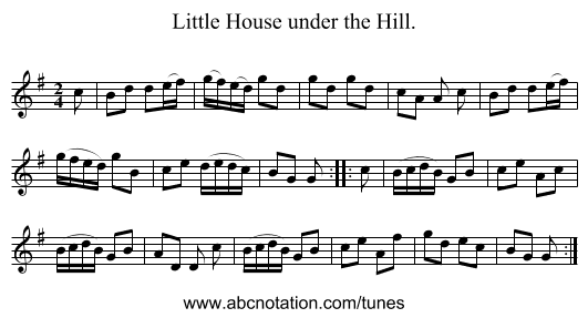Little House under the Hill. - staff notation