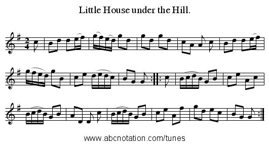 Little House under the Hill. - staff notation