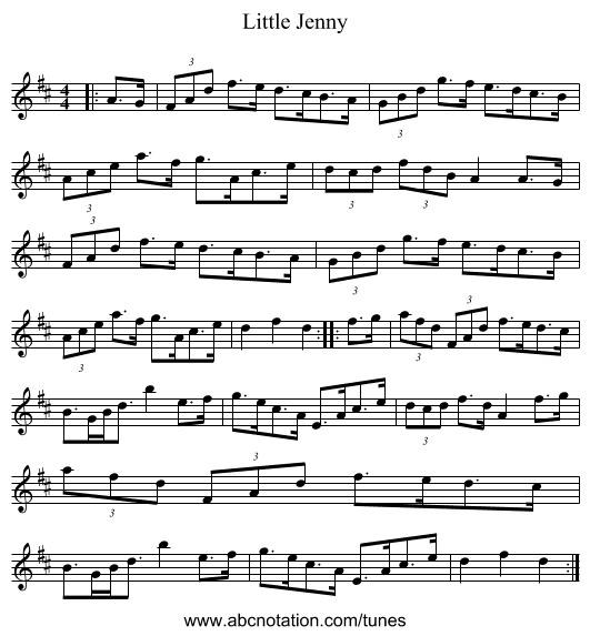 Little Jenny - staff notation
