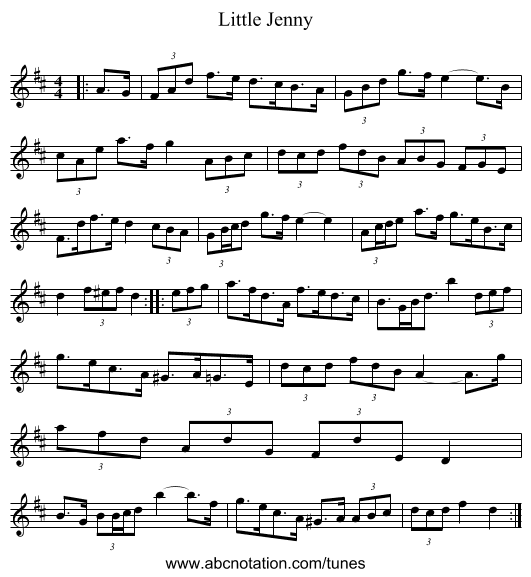 Little Jenny - staff notation