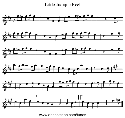 Little Judique Reel - staff notation