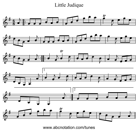 Little Judique - staff notation