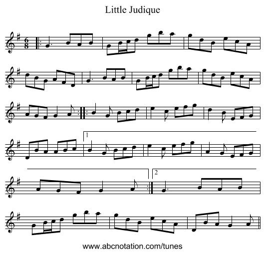 Little Judique - staff notation