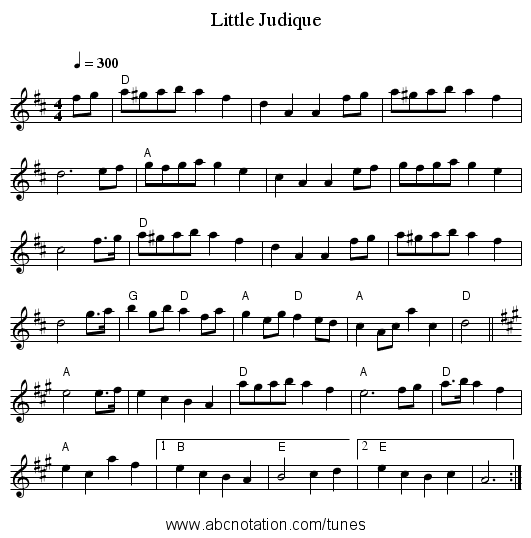 Little Judique - staff notation